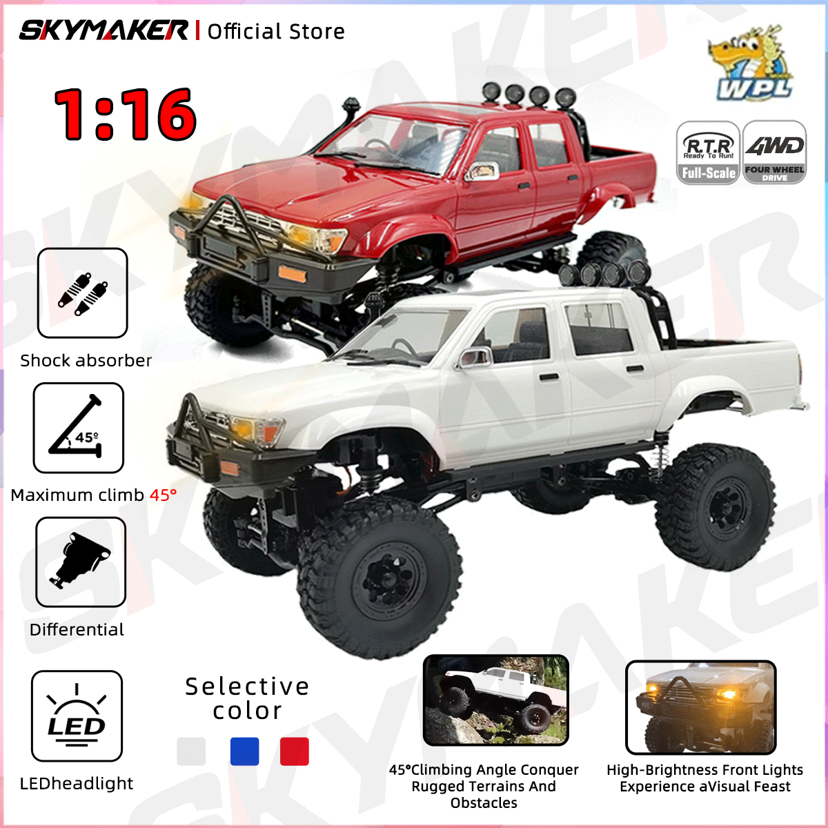 Rc Hobby Tech Bali - WPL C64-1 RC coche 1:16 Hailax